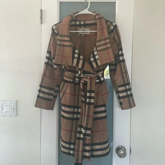 Burberry Nova Check Trench Coat Jackets & Coats